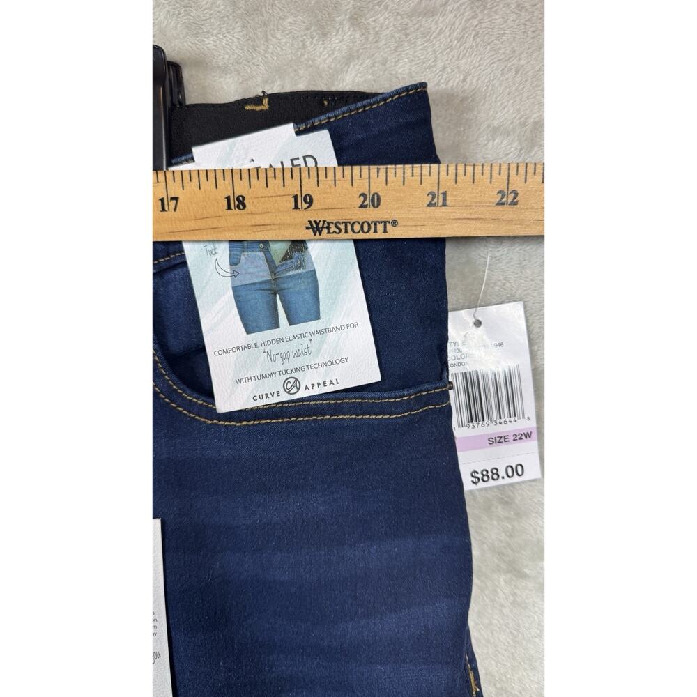 CURVE APPEAL NEW Women Jeans 22W Blue High Rise Skinny Comfort Waist Tummy Tuck - Picture 4 of 10